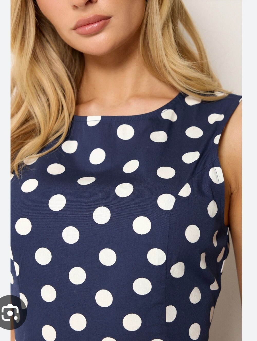 Anne Klein Cotton Polka Dot Sleeveless Shift Dress